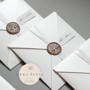 Vestuvių kvietimai su antspaudu