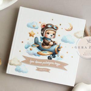 Krikštynų palinkėjimų knyga „Meškutis lėktuve“